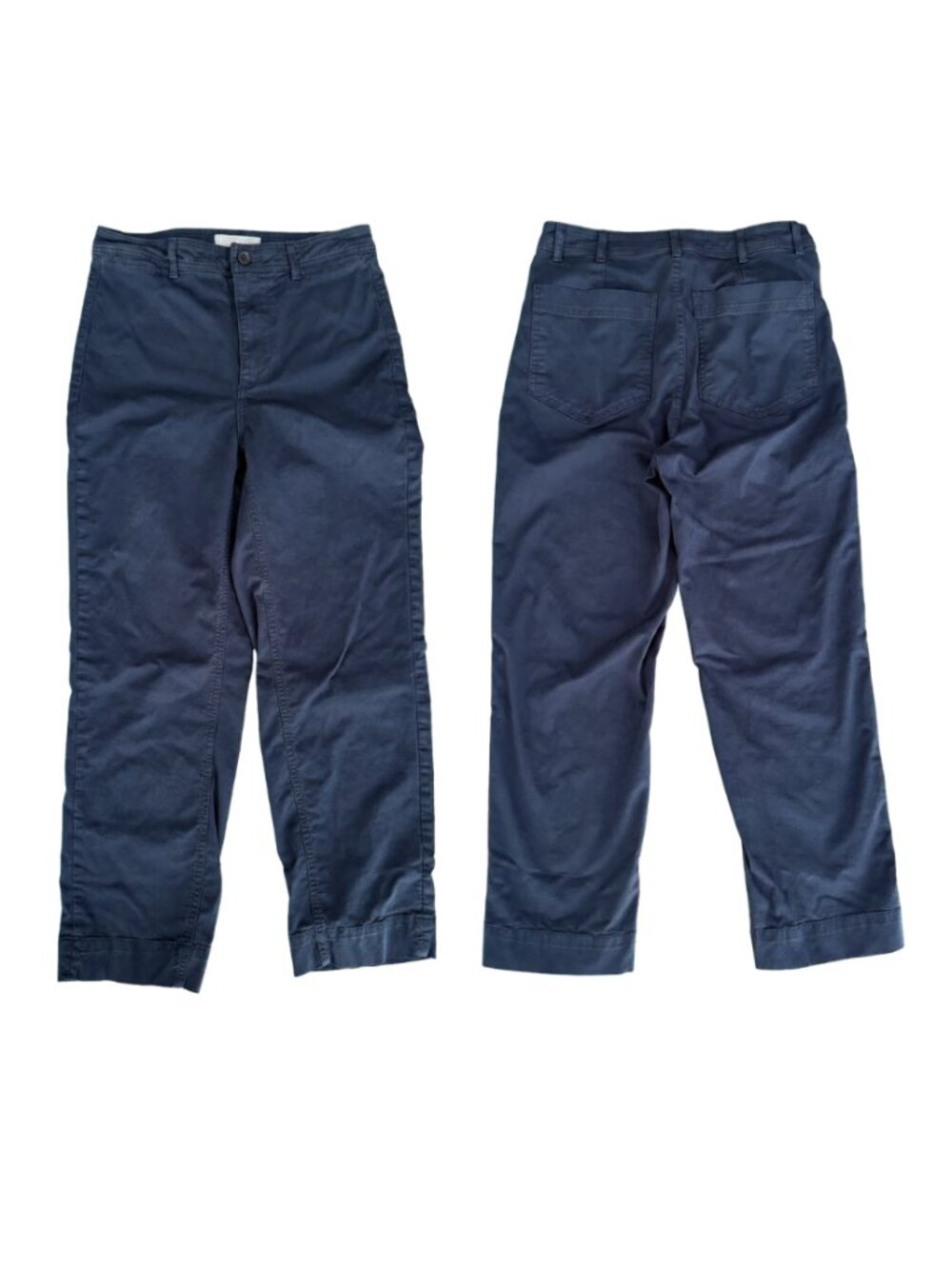 Everlane Navy Cotton Stretch Cigarette Capri Pants US 2